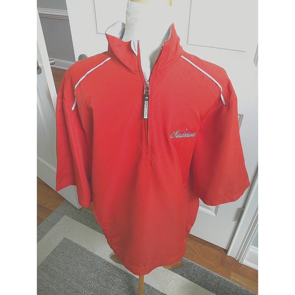Levelwear Burnt Orange Meadowlands  Golf  Club 1/4 Zip Windbreaker Size Medium